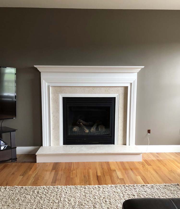 Limestone Wood Mantel Installation Marlborough NY